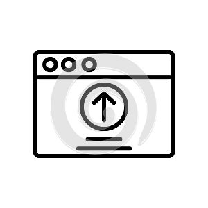 Browser, web site, upload icon. Simple line, outline vector elements of internet explorer icons for ui and ux, website or mobile