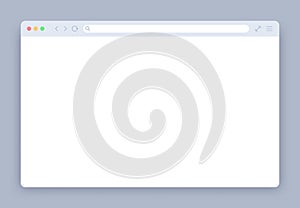 Browser window. Blank web interface mock screen internet webpage mockup. Website blank frame tab page elements vector template