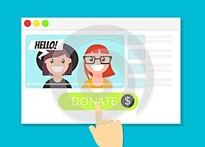 The browser window with the Donate button. Money for videobloggers photo