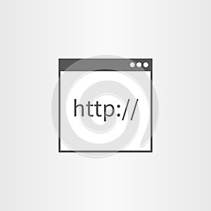 Browser window with icon http text line icon isolated