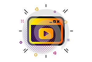 Browser Window icon. Video content sign. Vector