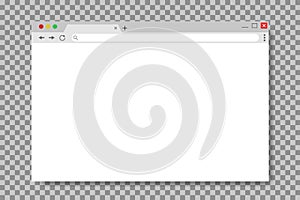 Browser window in mockup style. Empty website page. Mockup screen of browser window. Web page in flat style. Computer interface