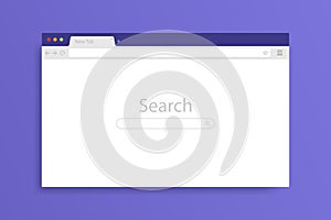 Browser window opened on PC. Browser windows empty template mockup set web page. Modern vector illustration