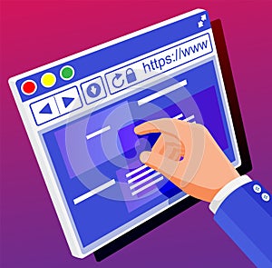 Browser window. Operating system user interface