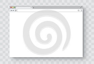Browser window. Realistic blank browser window with shadow. Empty web page mockup - stock vector