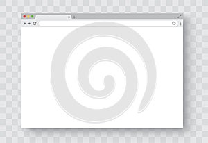 Browser window. Realistic blank browser window with shadow. Empty web page mockup - stock vector