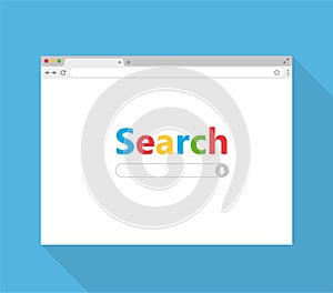 Browser window search bar. Flat style - stock vector