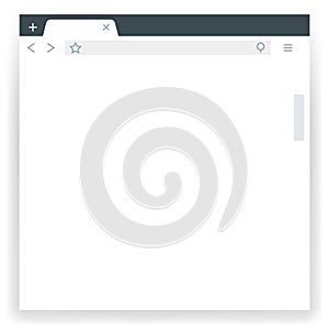 Browser window template. Empty web app frame