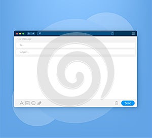 Browser window vector illustration. Browser or web browser in flat style. Window concept internet browser.