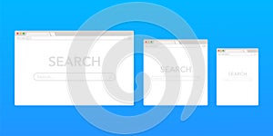 Browser window vector illustration. Browser or web browser in flat style. Window concept internet browser