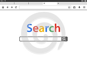 Tablet mobile browser window vector illustration.