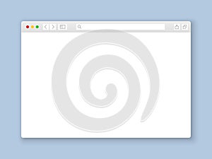 Browser window. Web interface mock screen internet document mockup website flat blank frame tab page elements