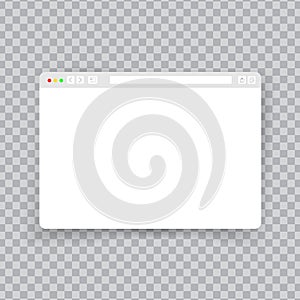 Browser window. Web interface mock screen internet document mockup website flat blank frame tab page elements on