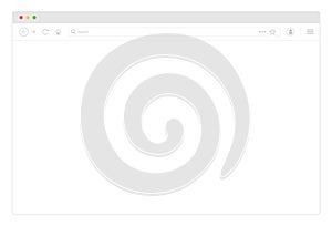 Browser window. White website mockup. Internet blank page. Isolated desktop browser screen. Network website template. Simple