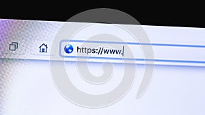 Browsing bar with text http on the screen
