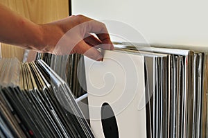 Browsing vinyl records photo