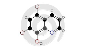 broxyquinoline molecule, structural chemical formula, ball-and-stick model, isolated image antiprotozoal agent photo