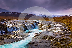 Bruarfoss - May 03, 2018: The stunning Bruarfoss Waterfall, Iceland