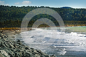 Bruce bay beach southland new zealand one of most popular natural traveling destination in new zealand