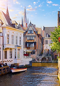 Bruges Belgium. Ancient medieval architecture of brugges