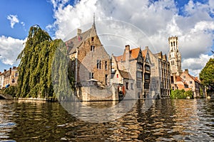 Bruges Belgium Church city canal