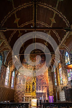Bruges, Belgium , Interior of the Basilica of the Holy Blood - Basiliek van het Heilig Bloed. UNESCO World Heritage Site