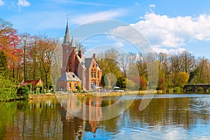 Minnewater lake, Bruges, Belgium photo