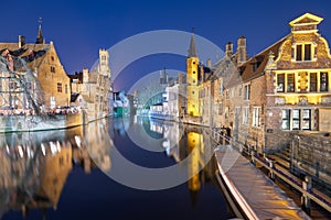 Bruges, Belgium Night Scene