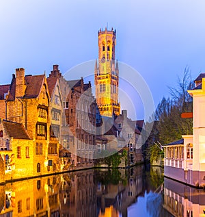 Bruges, Belgium sunset