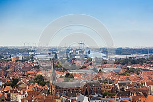 Bruges city seen from above