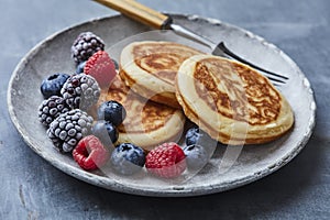 Brunch pancakes with berries
