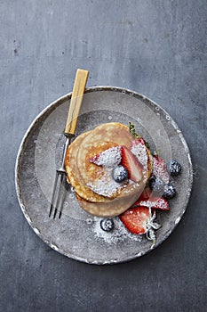 Brunch pancakes with berries