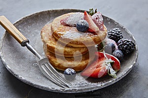 Brunch pancakes with berries