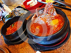 Brunch on Saturday with charcoal grill Korean Traditional  Food  Style