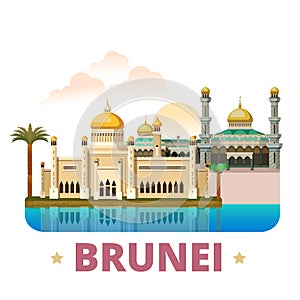 Brunei country design template Flat cartoon style