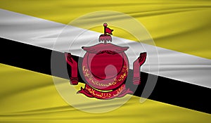 Brunei Darussalam flag vector. Vector Brunei Darussalam flag blowig in the wind.