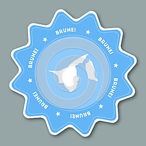 Brunei Darussalam map sticker in trendy colors.