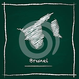 Brunei Darussalam outline vector map hand drawn.