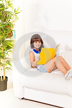 Brunet girl with book