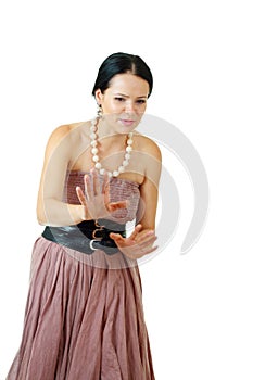 Brunette woman posing