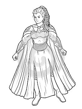 Brunhilda. Heroine of mythology. Fairytale character design.