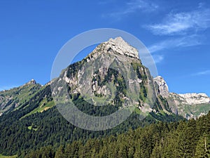 Brunnelistock Bruennelistock Mountain above the Oberseetal valley and alpine Lake Obersee, Nafels Naefels