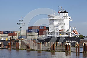 Brunsbuettel - Container vessel at lockage