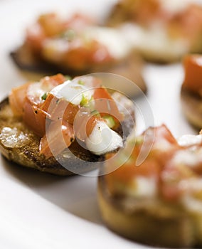 Bruschetta group on white