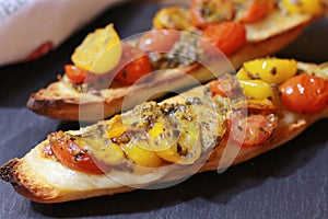 Bruschetta on Homemade Bread Sticks