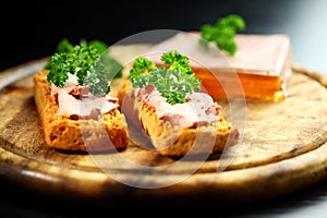 Bruschetta with liver pate