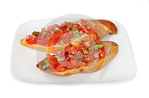 Bruschetta on plate