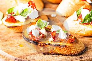 Bruschetta with sundried tomatoes photo