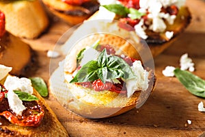 Bruschetta with sundried tomatoes photo