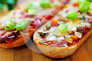 Bruschette with salami